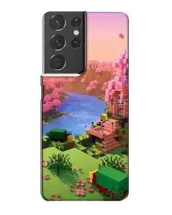 Чохол для Samsung Galaxy S21 Plus з картинкою «Рожеве дерево Minecraft»