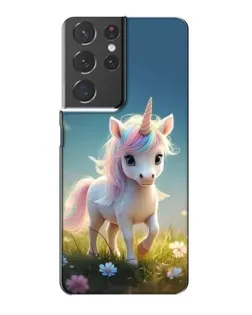 Чехол для Samsung Galaxy S21 Plus с картинкой «Единорог на поляне»
