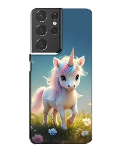 Чехол для Samsung Galaxy S21 Plus с картинкой «Единорог на поляне»