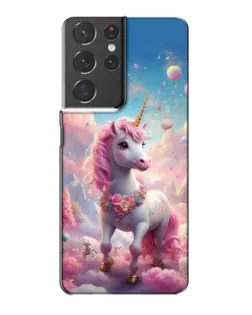 Чехол для Samsung Galaxy S21 Plus с картинкой «Единорог среди облаков»