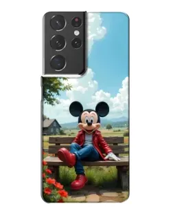 Чохол для Samsung Galaxy S21 Plus з картинкою «Міккі на лавці»