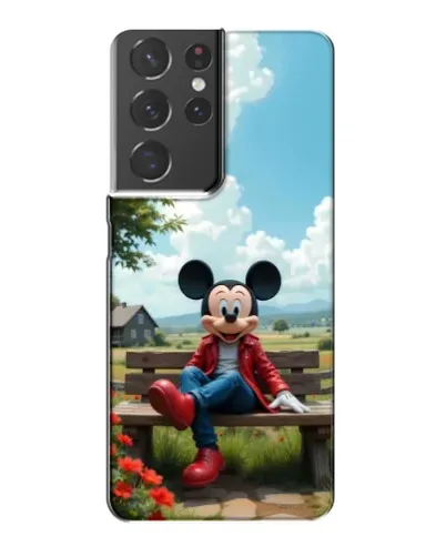 Чохол для Samsung Galaxy S21 Plus з картинкою «Міккі на лавці»