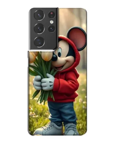 Чохол для Samsung Galaxy S21 Plus з картинкою «Міккі з тюльпанами»