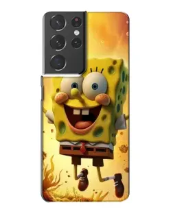 Чехол для Samsung Galaxy S21 Plus с картинкой «Губка Боб прыгает»