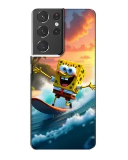 Чехол для Samsung Galaxy S21 Plus с картинкой «Губка Боб серфингист»