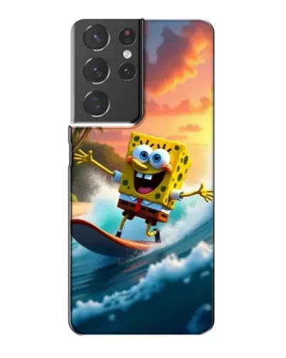Чехол для Samsung Galaxy S21 Plus с картинкой «Губка Боб серфингист»