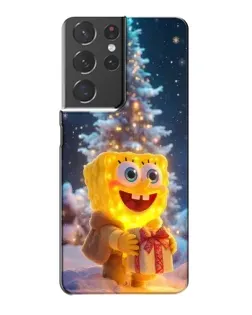 Чехол для Samsung Galaxy S21 Plus с картинкой «Рождественский Спанч Боб»