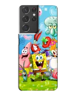 Чехол для Samsung Galaxy S21 Plus с картинкой «Губка Боб и друзья»