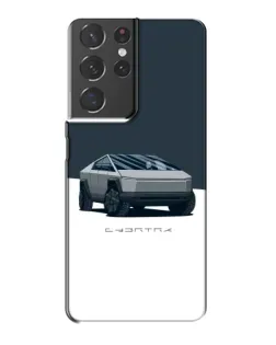 Чохол для Samsung Galaxy S21 Plus з картинкою «Сріблястий Cybertruck Tesla»