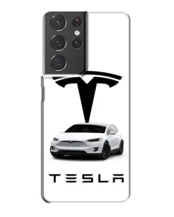Чохол для Samsung Galaxy S21 Plus з картинкою «Tesla White Style»