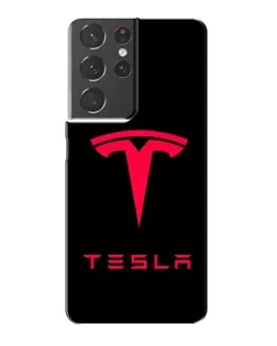 Чохол для Samsung Galaxy S21 Plus з картинкою «Tesla Red Logo»