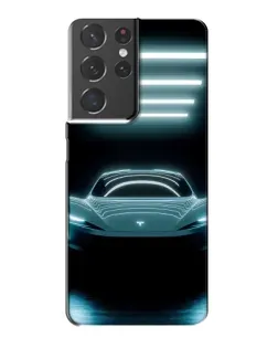 Чохол для Samsung Galaxy S21 Plus з картинкою «Tesla в неоні»