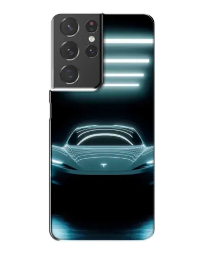 Чохол для Samsung Galaxy S21 Plus з картинкою «Tesla в неоні» Чохол для Samsung Galaxy S21 Plus з картинкою «Tesla в неоні»