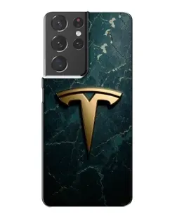Чохол для Samsung Galaxy S21 Plus з картинкою «Мармурова Tesla Gold»