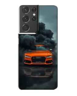 Чехол для Samsung Galaxy S21 Plus с картинкой «Audi в облаках дыма»