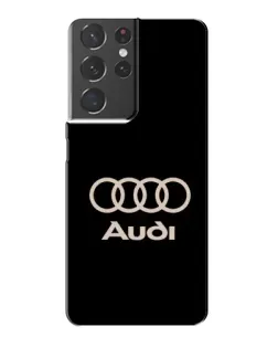 Чехол для Samsung Galaxy S21 Plus с картинкой «Audi — золотой логотип»