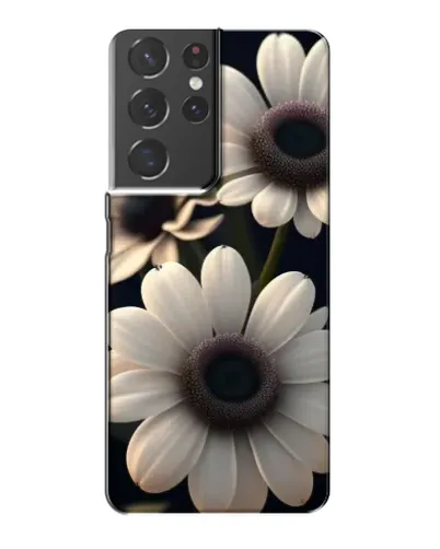 Чохол для Samsung Galaxy S21 Plus з картинкою «Білі маргаритки макро»