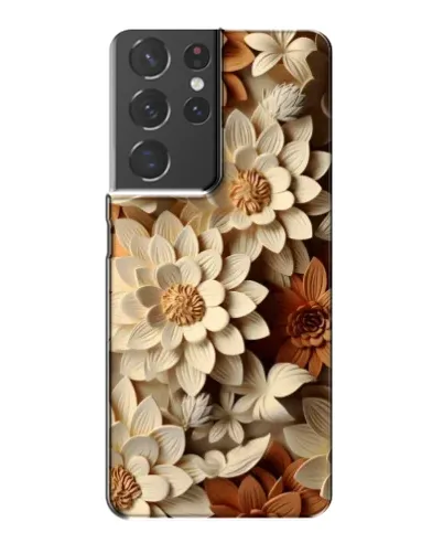 Чохол для Samsung Galaxy S21 Plus з картинкою «Бежевий флористичний декор»