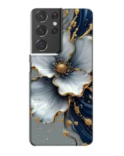 Чохол для Samsung Galaxy S21 Plus з картинкою «Біла квітка та золотий флюїд» Чохол для Samsung Galaxy S21 Plus з картинкою «Біла квітка та золотий флюїд»