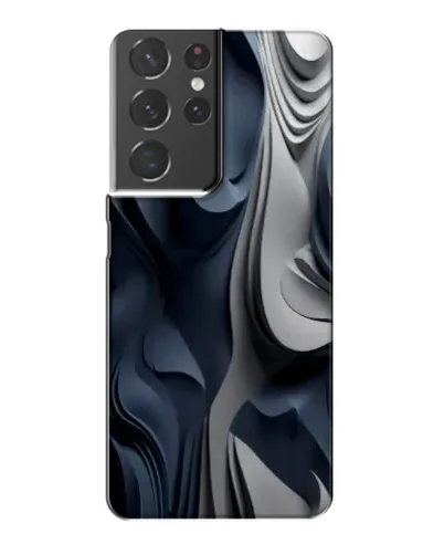 Чехол для Samsung Galaxy S21 Plus с картинкой «Объемные синие складки»