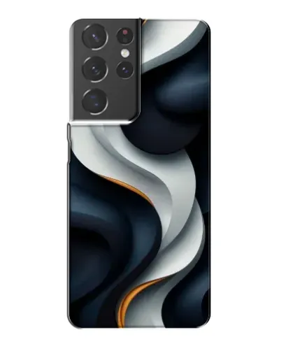 Чехол для Samsung Galaxy S21 Plus с картинкой «Объемные черно-белые ленты»