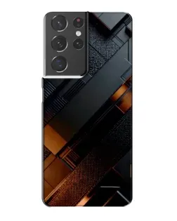 Чехол для Samsung Galaxy S21 Plus с картинкой «Черные геометрические блоки»