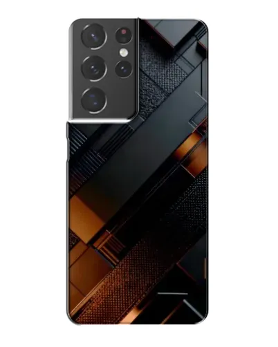 Чехол для Samsung Galaxy S21 Plus с картинкой «Черные геометрические блоки»