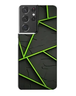 Чехол для Samsung Galaxy S21 Plus с картинкой «Зеленые геометрические линии»