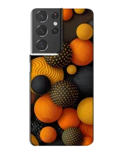 Чехол для Samsung Galaxy S21 Plus с картинкой «Объемные оранжевые сферы»