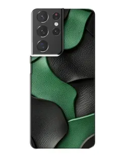 Чехол для Samsung Galaxy S21 Plus с картинкой «Зеленые кожаные волны»
