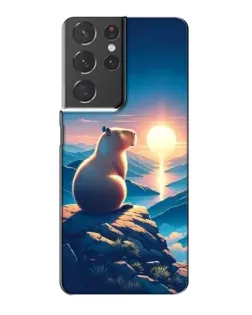 Чохол для Samsung Galaxy S21 Plus з картинкою «Захід сонця з капібарою» Чохол для Samsung Galaxy S21 Plus з картинкою «Захід сонця з капібарою»