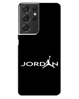 Чехол для Samsung Galaxy S21 ultra с картинкой «Jordan White Logo»