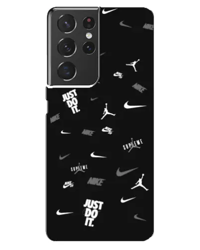 Чехол для Samsung Galaxy S21 ultra с картинкой «Nike Black Pattern» Чехол для Samsung Galaxy S21 ultra с картинкой «Nike Black Pattern»