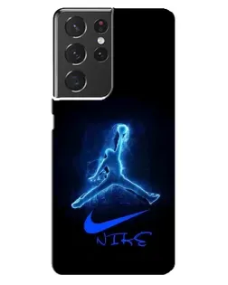 Чехол для Samsung Galaxy S21 ultra с картинкой «Jordan Neon Blue»