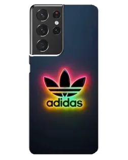 Чехол для Samsung Galaxy S21 ultra с картинкой «Неоновый Adidas»