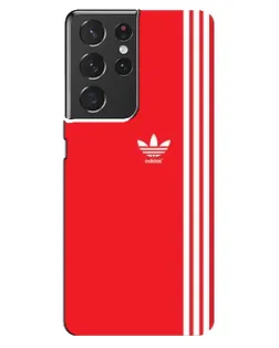 Чехол для Samsung Galaxy S21 ultra с картинкой «Красный минимализм Adidas»