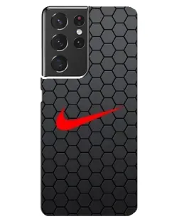 Чохол для Samsung Galaxy S21 ultra з картинкою «Nike — карбонова сітка»