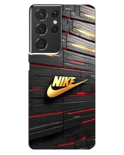 Чехол для Samsung Galaxy S21 ultra с картинкой «Золотой Nike на металле»