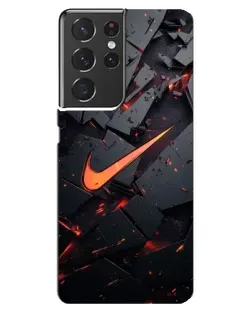 Чехол для Samsung Galaxy S21 ultra с картинкой «Nike — эффект разломов»