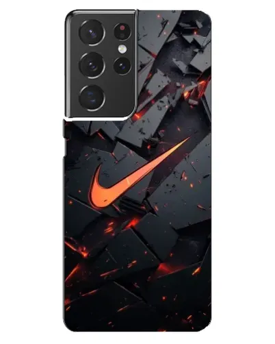 Чехол для Samsung Galaxy S21 ultra с картинкой «Nike — эффект разломов»