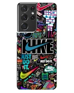 Чехол для Samsung Galaxy S21 ultra с картинкой «Яркий коллаж Nike»