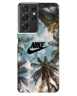 Чехол для Samsung Galaxy S21 ultra с картинкой «Тропический принт Nike»