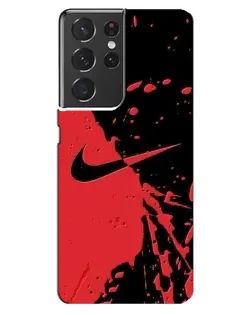 Чехол для Samsung Galaxy S21 ultra с картинкой «Красные брызги Nike»