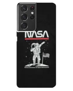 Чехол для Samsung Galaxy S21 ultra с картинкой «NASA — шагаем по Луне»
