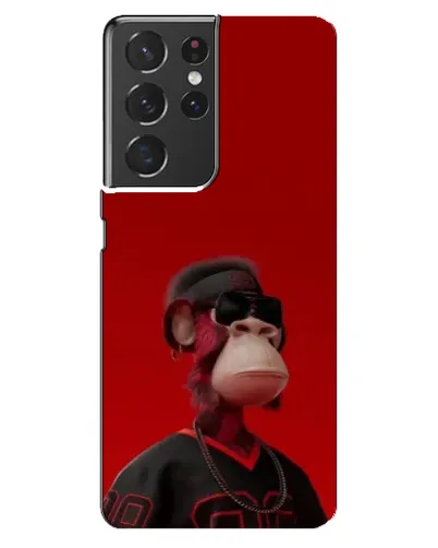 Чехол для Samsung Galaxy S21 ultra с картинкой «Bored Ape в красном» Чехол для Samsung Galaxy S21 ultra с картинкой «Bored Ape в красном»