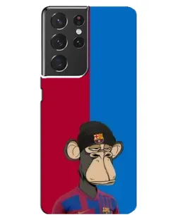 Чехол для Samsung Galaxy S21 ultra с картинкой «Bored Ape — фанат Барсы»