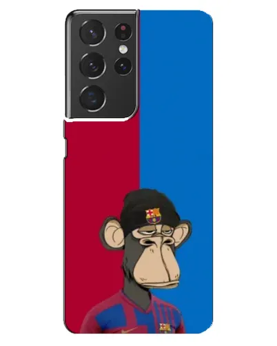Чехол для Samsung Galaxy S21 ultra с картинкой «Bored Ape — фанат Барсы» Чехол для Samsung Galaxy S21 ultra с картинкой «Bored Ape — фанат Барсы»