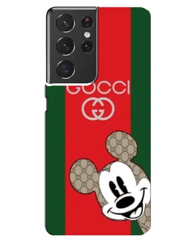 Чохол для Samsung Galaxy S21 ultra з картинкою «Gucci — смуги та Міккі»