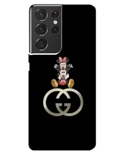 Чохол для Samsung Galaxy S21 ultra з картинкою «Мінні Маус на лого»