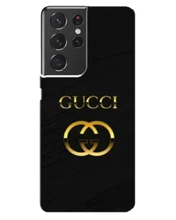Чохол для Samsung Galaxy S21 ultra з картинкою «Золотий логотип Gucci»
